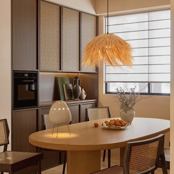 Immax 08272L - Csillár zsinóron NATURALEZA 1xE27/40W/230V átm. 55 cm rattan