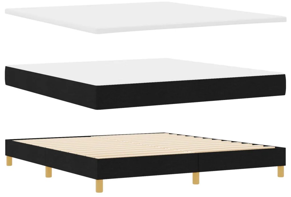 vidaXL Boxspring Ágy Matraccal Fekete 180x200 cm Szövet