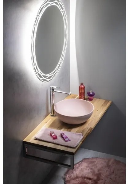 Sapho - pult fölé szerelhető mosdó FORMIGO átm. 39 cm beton/rózsaszín