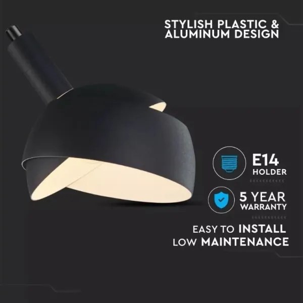 Csillár zsinóron 1xE14/60W/230V fekete