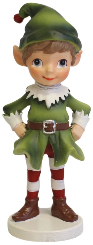 Zöld karácsonyi manó Oliver 9cm