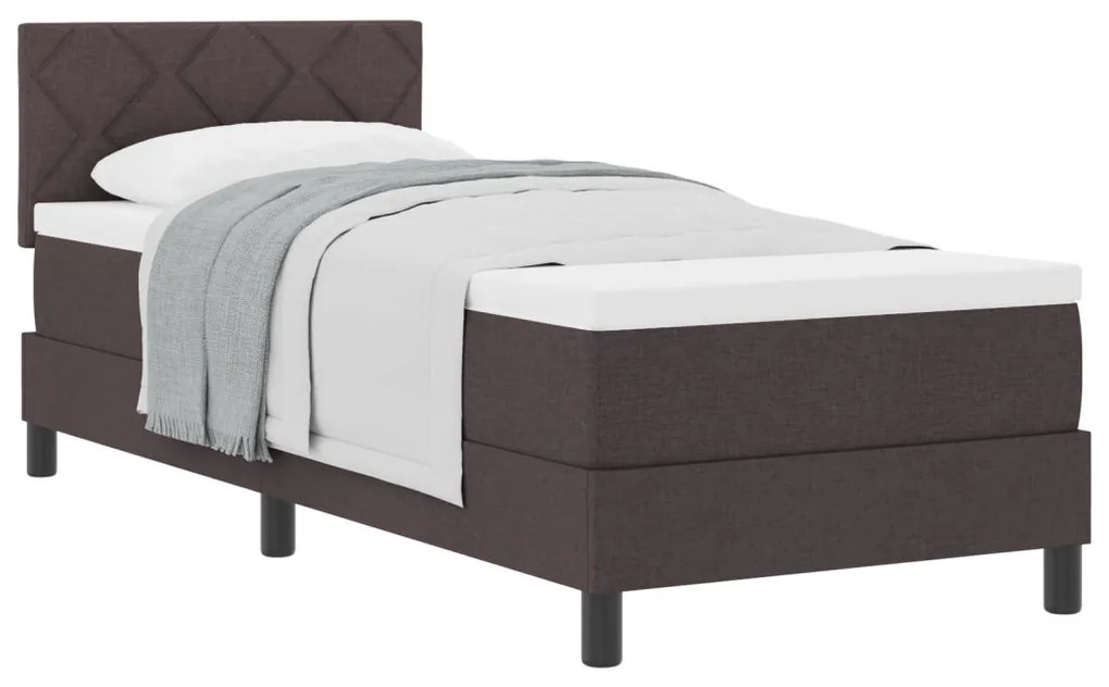 Box spring ágy matraccal Sötétbarna 80x200 cm Szövet