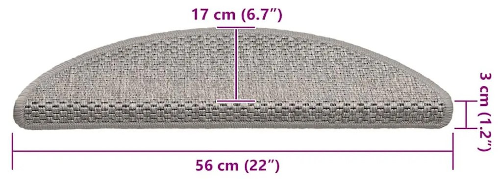 15db szizál hatású ezüst színű öntapadó lépcsőszőnyeg 56x17x3cm