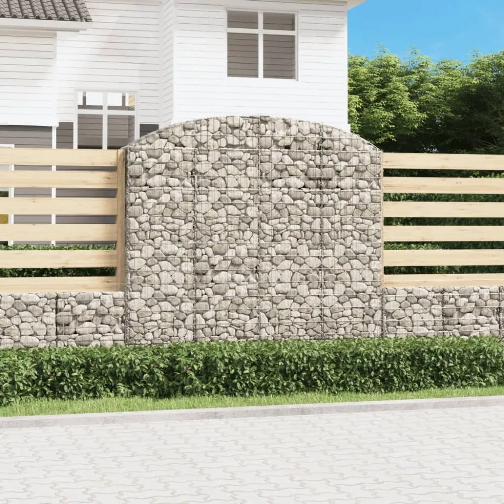 vidaXL íves horganyzott vas gabion kosár 200x30x180/200 cm