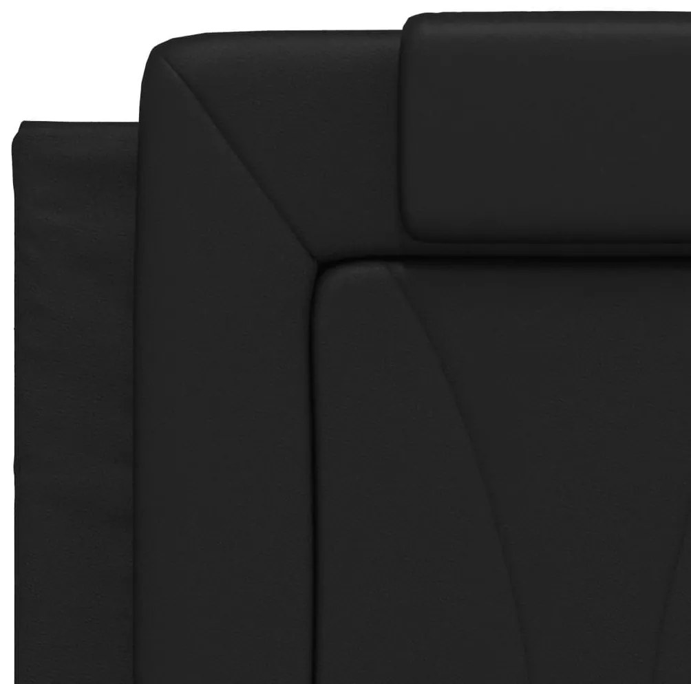 fekete műbőr ágykeret Viana matrac nélkül 140x200 cm