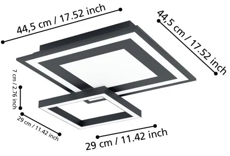 Eglo 900025 - LED RGBW Dimmelhető mennyezeti lámpa SALITERAS-Z LED/21,6W/230V