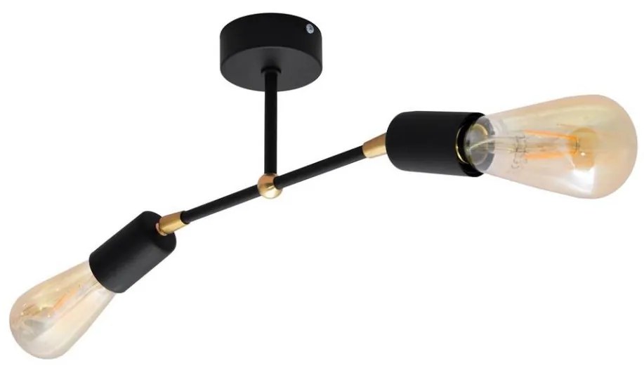 Felületre szerelhető csillár ROSETTE 2xE27/15W/230V fekete/arany