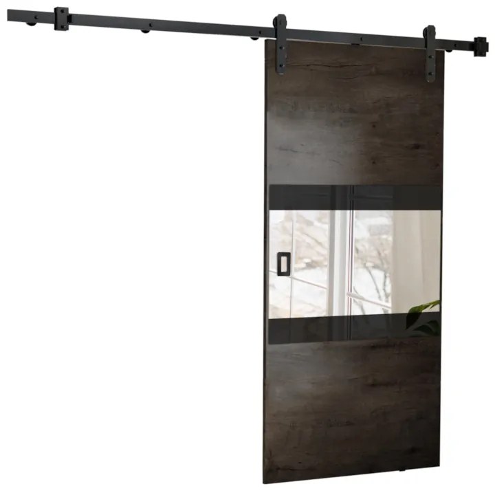 MIUNA tolóajtó, 60x205, sötét hamu/fekete lakobel