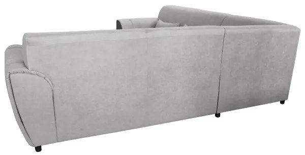 VISEU kihúzható, jobbos L alakú sarokgarnitúra tárolóval, szürke/fekete