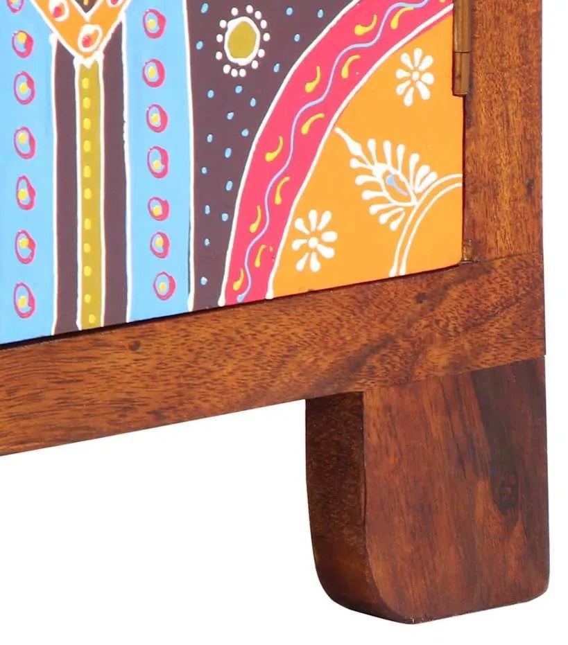 tömör akácfa többszínű TV-szekrény 110x30x40