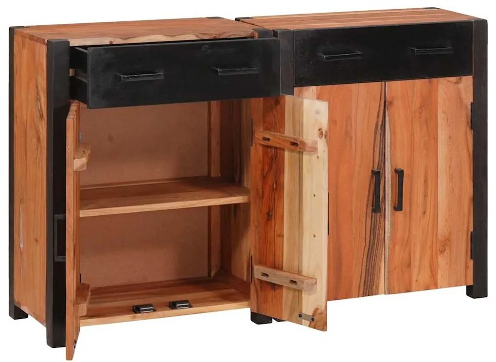 Széf 2 pcs Barna 110 x 30 x 75 cm Tömör akácfa