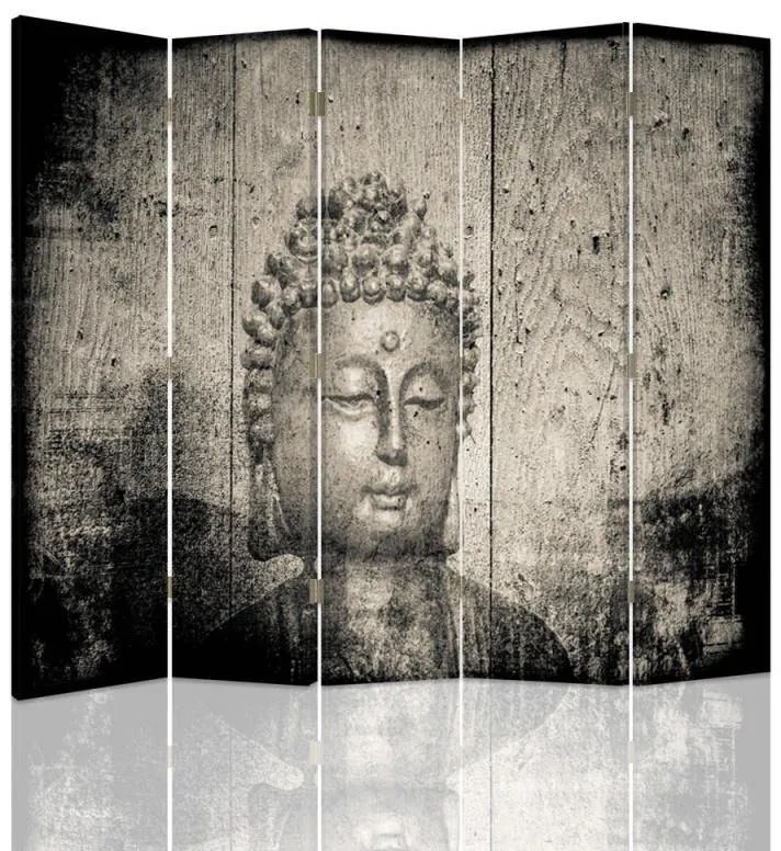 Gario Paraván Buddha szürke képe Méret: 180 x 170 cm, Kivitelezés: Klasszikus paraván