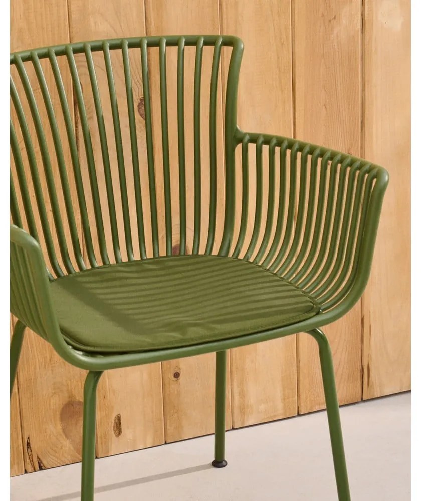 Sötétzöld fém kerti szék Surpika – Kave Home