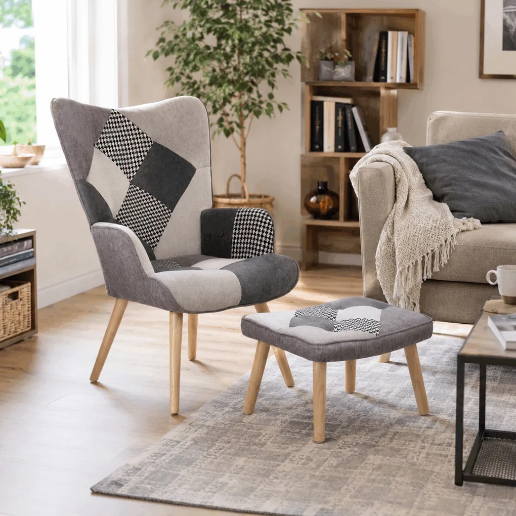 Többszínű relaxfotel, szövet kárpitozással, AK-305B PWBK2