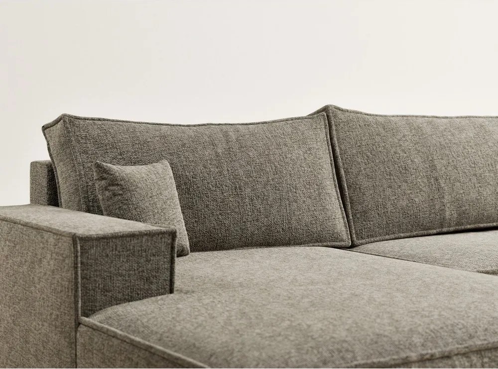 Barna zsenília kinyitható-tárolóhelyes sarokkanapé (U alakú) Kyoto – Maison de Rêve