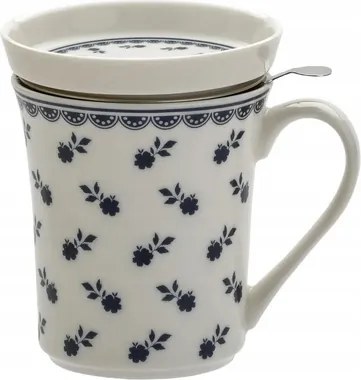 Porcelán teásbögre fedő virágszűrő 300 ml