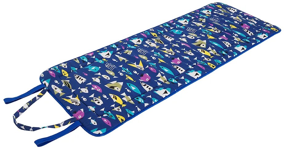 Feltekerhető napozószivacs HALAK 148x52 cm, fekete-fehér