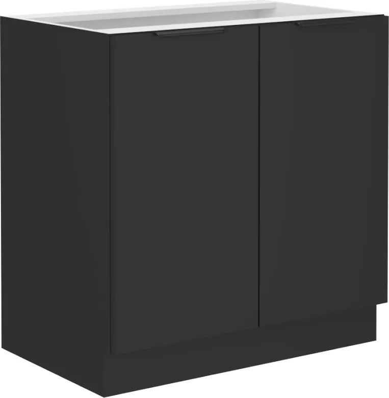 Alsó szekrény, fekete, SIBER 80 D 2F BB