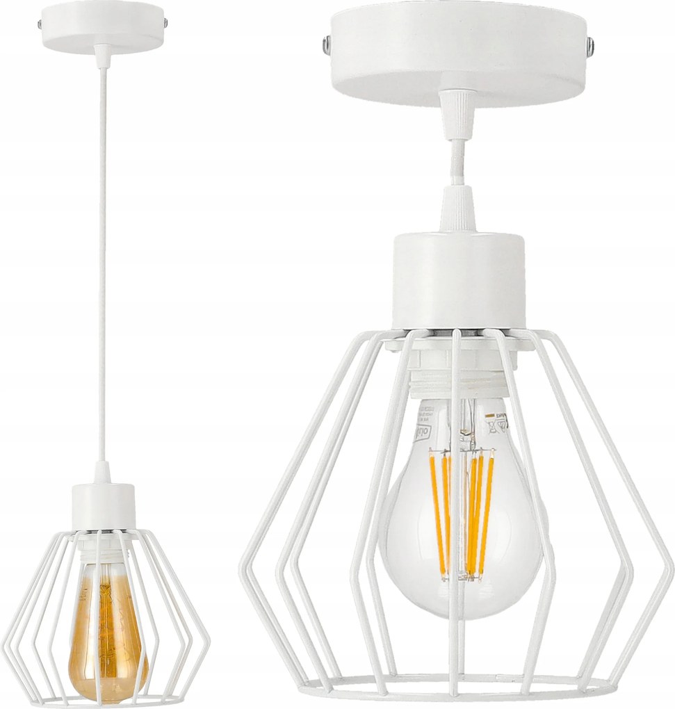 Konyhai Függő Lámpa Állítható Gyémánt Fehér