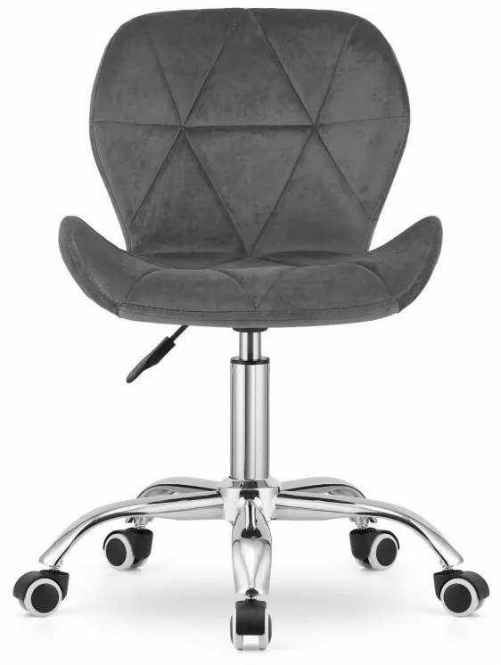 Dolgozószobai szett – összecsukható íróasztal ZARIMO 80×40 cm fehér + irodai szék AVOLA VELVET szürke