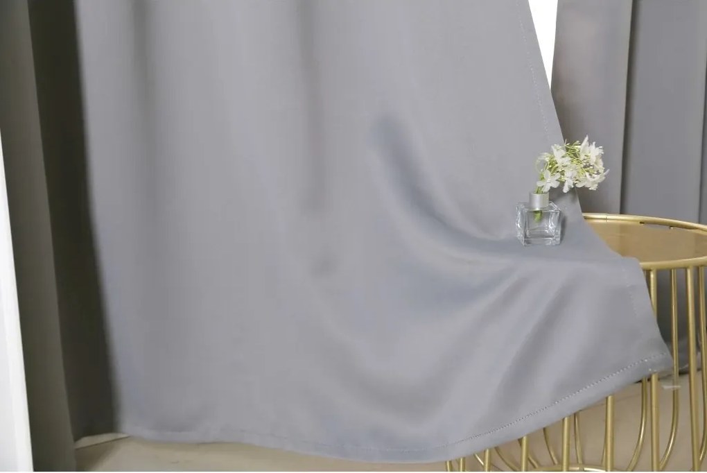 Világosszürke OXFORD függöny 140x270 cm Felfüggesztés: Hullámos sínszalag