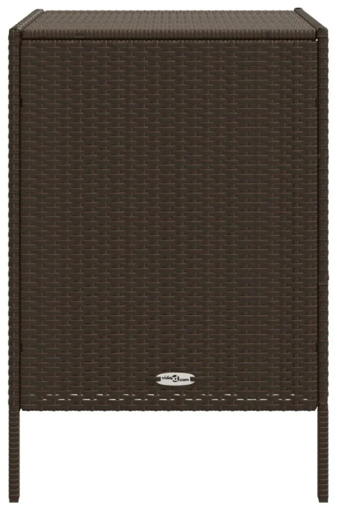 barna polyrattan kerti tárolószekrény 55 x 59 x 80 cm