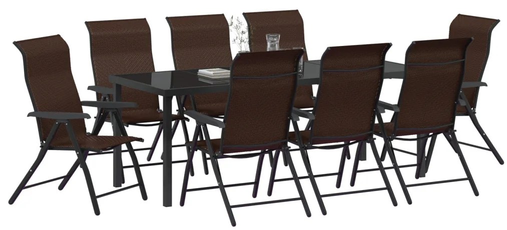 2 db Kerti Étkező Szett Barna Poli Rattan