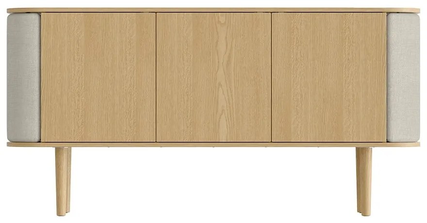 Bézs-natúr színű alacsony komód tölgyfa dekorral 150x75 cm Treasures – UMAGE