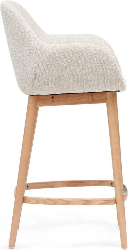 Bézs kárpitozott karfás bárszék (ülésmagasság 66 cm) Konna – Kave Home