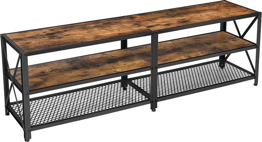 TV állvány, TV szekrény polcokkal 140 x 39 x 52 cm rusztikus barna