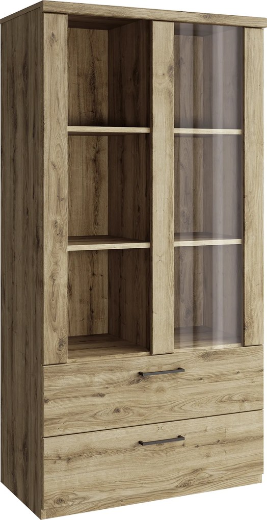 Alacsony vitrin 1W2S, navarra tölgy, DORSI