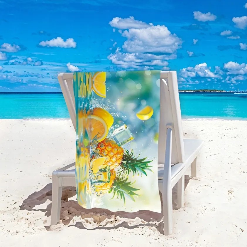 Gyorsan száradó strandtörölköző LEMONADE 100x180 cm színes, 100% mikroszálas