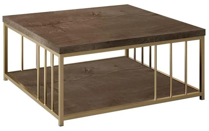 Dohányzóasztal Zenn - Walnut, Gold