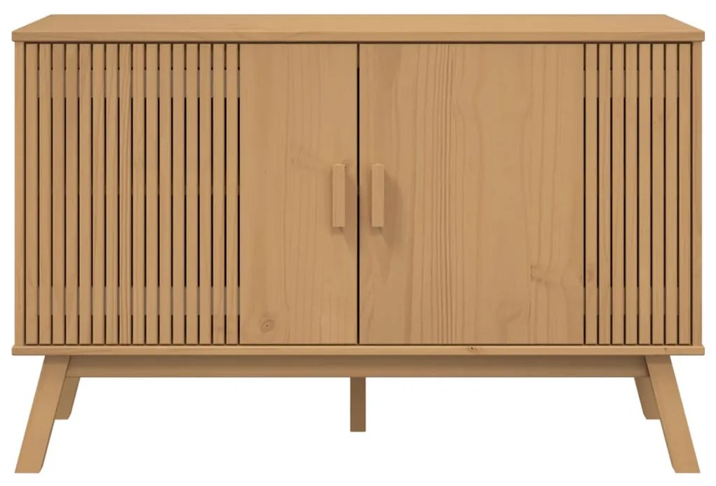 OLDEN barna tömör fenyőfa tálalószekrény 114 x 43 x 73,5 cm