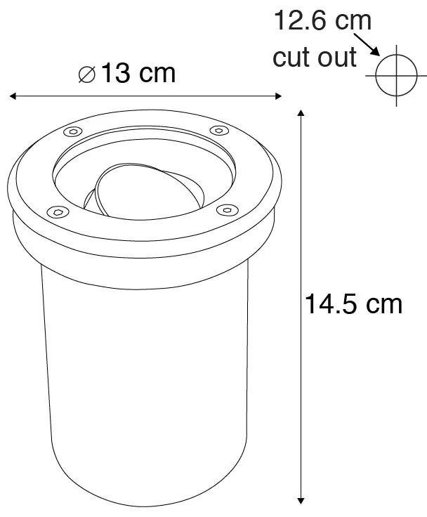 6 db modern kültéri talajszpot rozsdamentes acélból, IP65, állítható - Delux