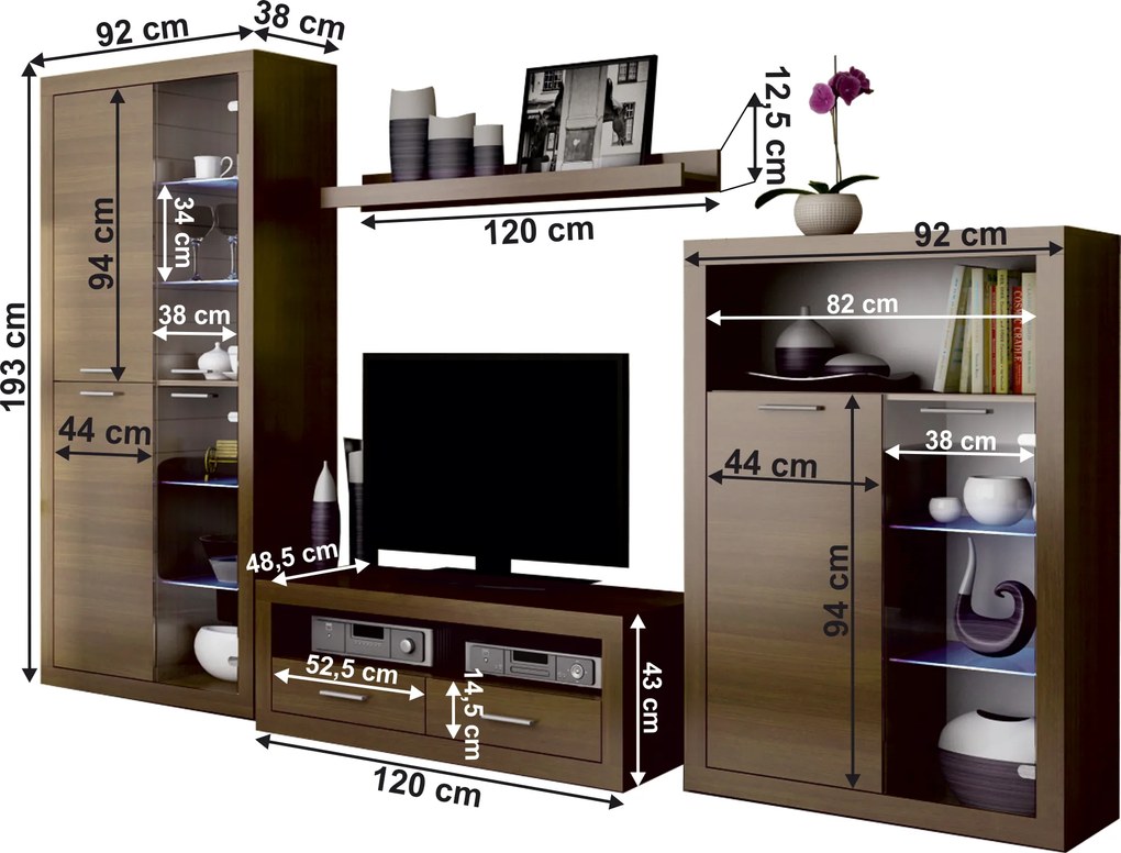 Nappalibútor LED világítással, dió warmia, TOGO 2 NEW