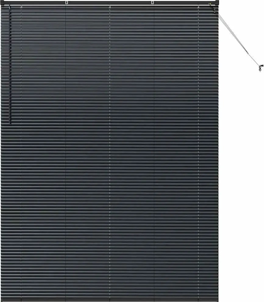 vidaXL Zsalugáter Redőnyök Fekete 220 x 155 cm Alumínium