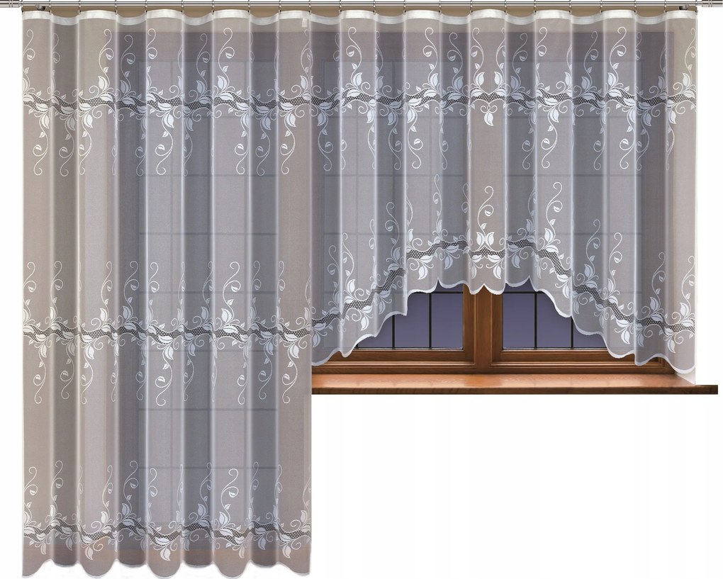 Kpl. függöny minta 23137 200x250+300x160cm (2 függöny) szalaggal