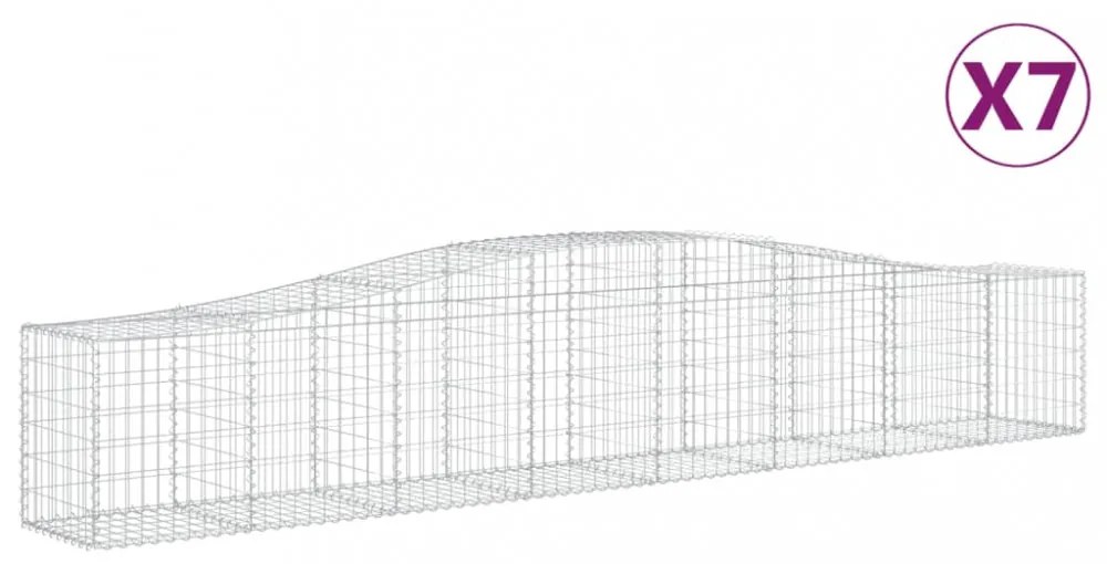 7 db íves horganyzott vas gabion kosár 400x50x60/80 cm