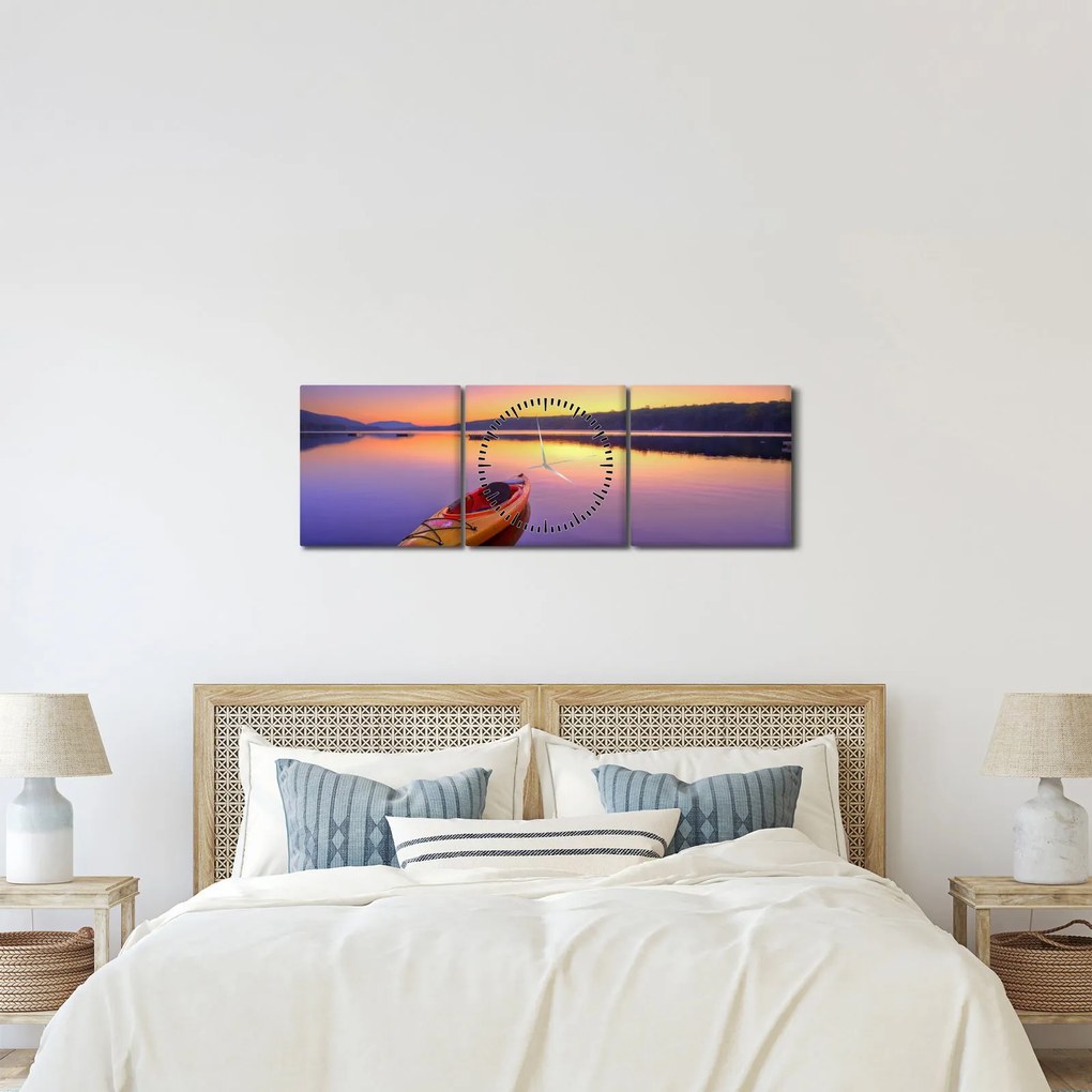 Kép - Kajak a tavon (órával) (90x30 cm)