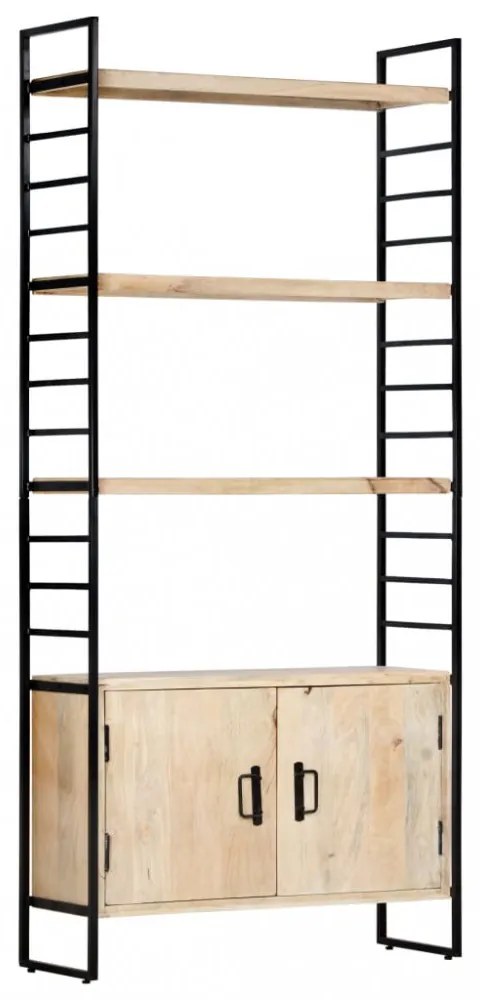 4-szintes tömör mangófa könyvespolc 80 x 30 x 180 cm