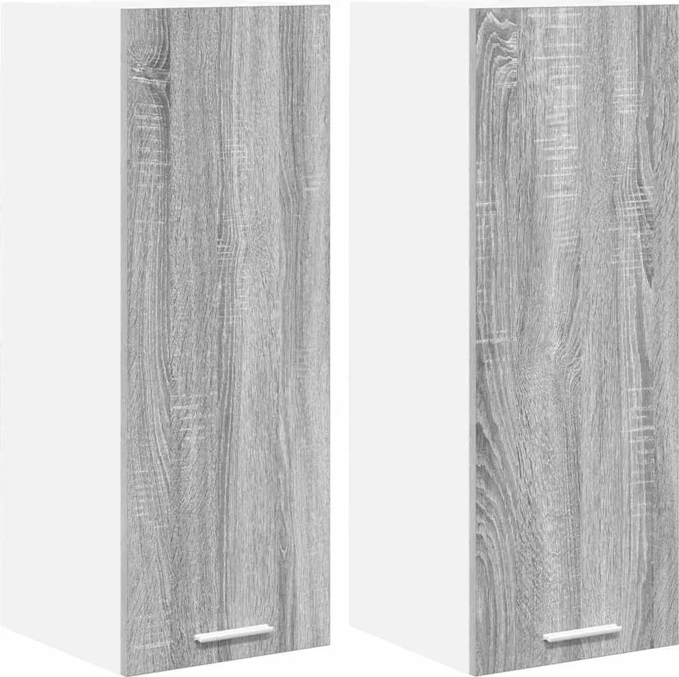 vidaXL Függő szekrény 2 pcs Szürke Sonoma és fehér 30 x 31 x 80 cm