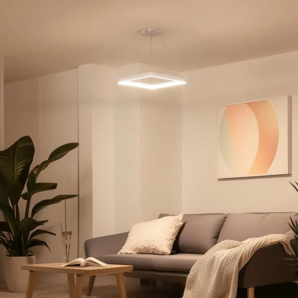 Brilagi - LED dimmelhető kábelre függeszthető csillár FALCON SLIM LED/50W/230V 50x50 cm fehér + távirányító
