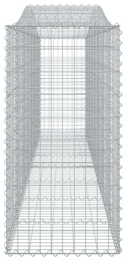 vidaXL 4 db íves horganyzott vas gabion kosár 400x50x100/120 cm