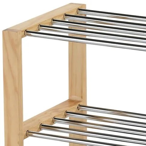 Cipőtartó állvány 4 szintes, natúr, 80 x 30 x 73cm, 4 emelet