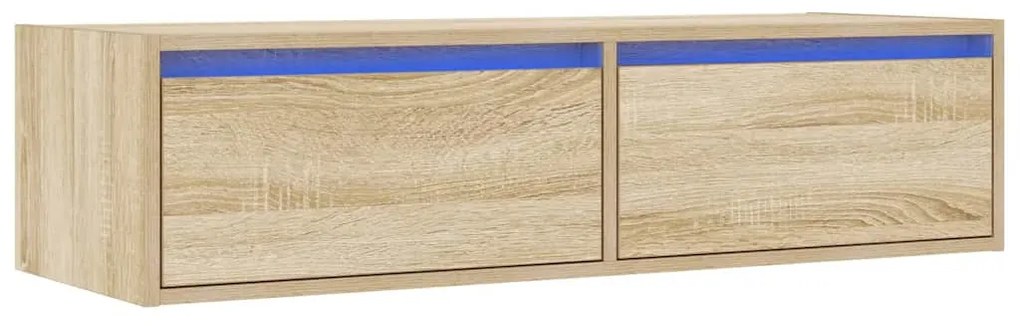 TV szekrény LED világítással sonoma tölgy 100X35,5x25 cm