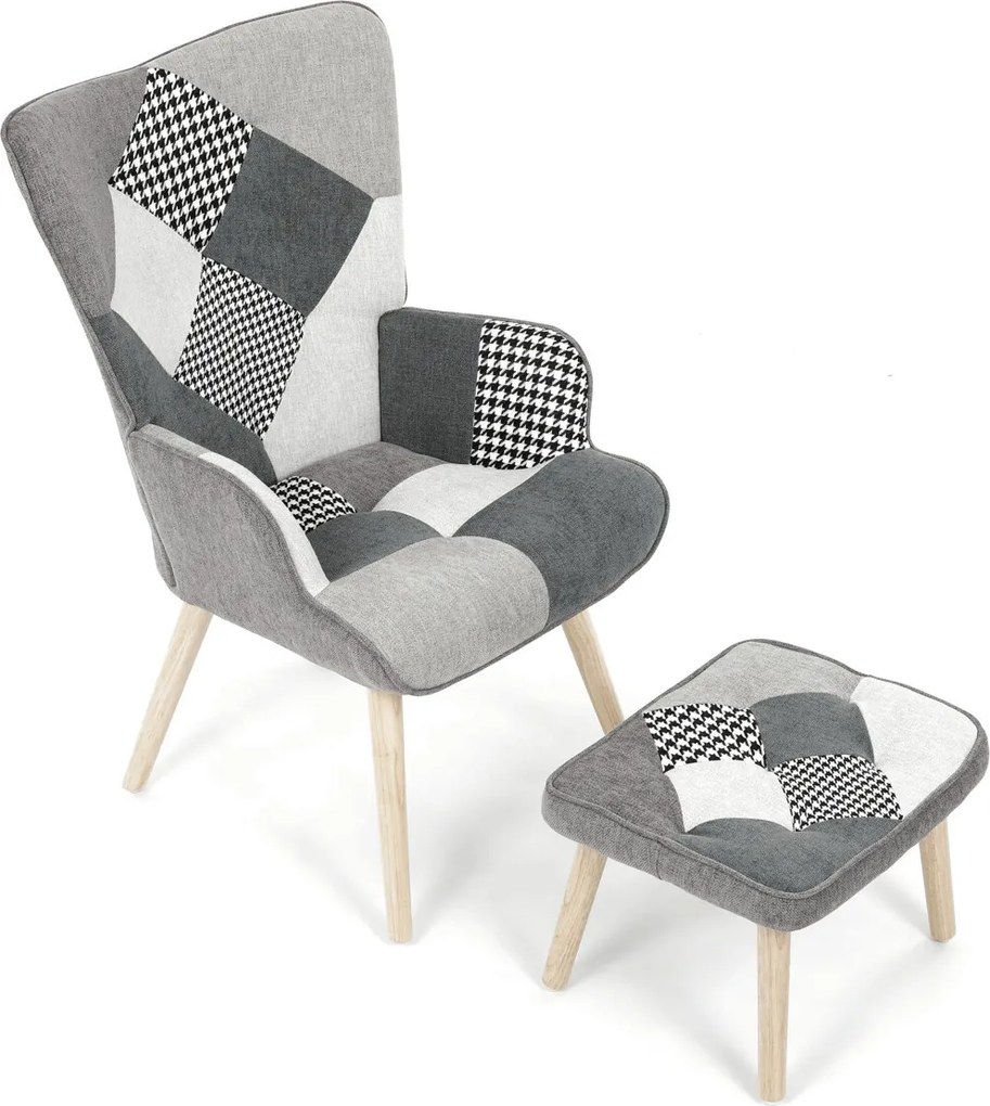 Többszínű relaxfotel, szövet kárpitozással, AK-305B PWBK2