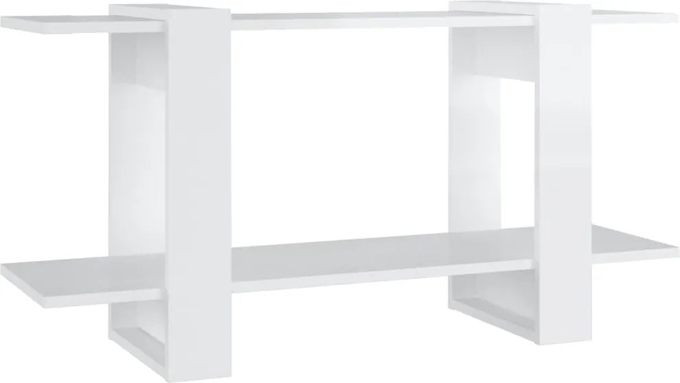 vidaXL fehér magasfényű szerelt fa könyvszekrény 100 x 30 x 51 cm