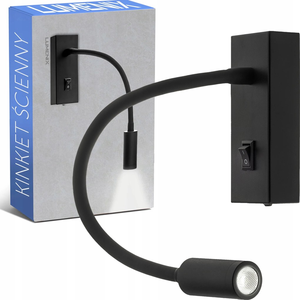 Fali lámpa LED-es éjjeli kapcsolóval Hálószoba Ágy Felett