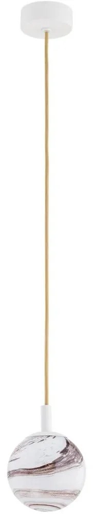 Argon 8451 - Csillár zsinóron ALMIROS 1xE14/7W/230V átm. 12 cm alabástrom fehér/arany